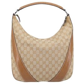 Gucci Vintage Zip Hobo GG Canvas with Leather Large