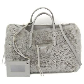 Balenciaga Papier A6 Zip Around Classic Studs Shearling