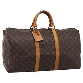 LOUIS VUITTON Monogram Keepall Bandouliere 50 Bolso Boston M41416 LV Auth 205183