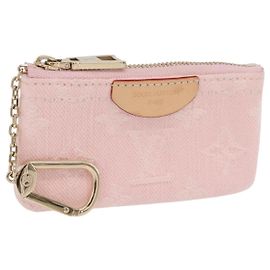 LOUIS VUITTON Monogram Denim Pochette Cles Porte-monnaie Rose M13208 Auth ka6496M