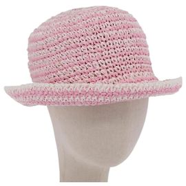 Sombrero CHANEL Paja M Rosa CC Auth 167758M