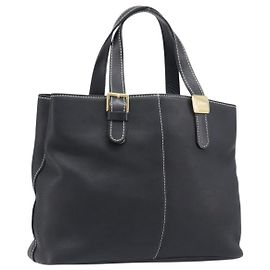 Bolsa de mão Burberrys em couro preto e dourado autêntica 206753A