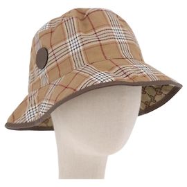 GUCCI GG Bucket Hat Canvas Beige 700851 Auth BA16213V