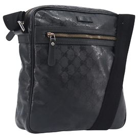 Borsa a tracolla GUCCI GG Implementation Coated Canvas Black 201448 Auth BA16084