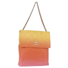 Borsa a tracolla CHANEL Large Hobo Matelasse con catena in pelle di vitello Orange Auth ka6476SAM
