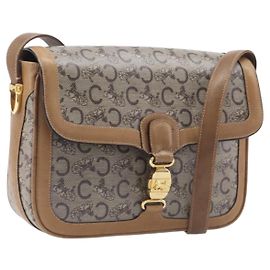 Céline Sac à épaule CELINE C Sulky Horse Carriage Coated Canvas Beige Gold Auth 206924