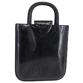 Bolsa de mão Cartier Patent Black Auth 207546V