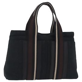 Hermès Bolso de mano HERMES Toroca Horizontal PM Canvas Negro Auth 206842A