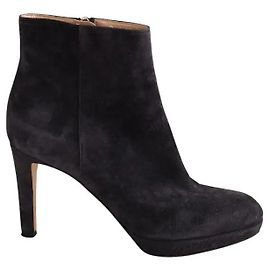 Sergio Rossi Black Leather Ankle Boots