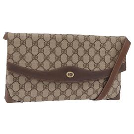 GUCCI GG Supreme Shoulder Bag PVC Beige Gold 56 02 504 Auth 205220