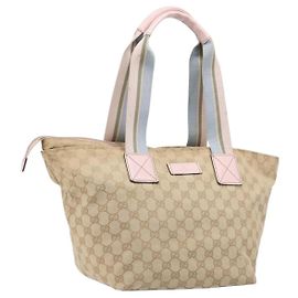 GUCCI GG Canvas Sherry Line Handtasche Beige Gold 131230 Auth 205412