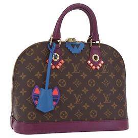 LOUIS VUITTON Monogram Totem Alma PM Hand Bag Purple LV Auth 206881SAM