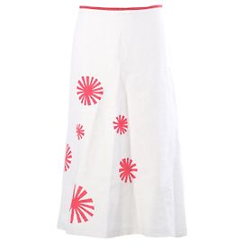 Autre Marque Saia maxi de linho Roberto Musso Graphic Sunburst