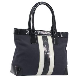 GUCCI Tote Bag Canvas Schwarz Gold 002 1119 Auth 207412