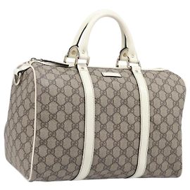 Borsa a mano GUCCI GG Supreme PVC Beige Tono Oro 193603 Auth 207350V
