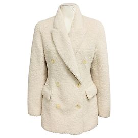 Dorothée Schumacher Dorothee Schumacher Cream Double Breasted Faux Fur Sherpa Coat