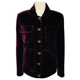 Tom Ford Samtjacke in Dunkellila / Pflaume mit Knopfleiste
