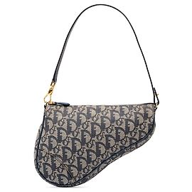 Autre Marque Dior Mini Diorissimo Canvas Saddle Pochette Schultertasche in Blau