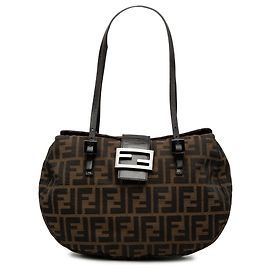 Fendi Zucca Canvas Schultertasche braun