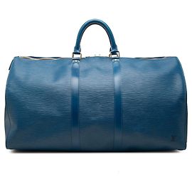 Louis Vuitton Epi Keepall 55 Reisetasche Blau