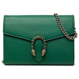 Borsa a tracolla Dionysus Gucci in pelle di vitello verde con catena