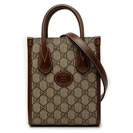 Bolsa Satchel Gucci Mini GG Supreme Interlocking G Bege