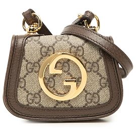Bolsa Crossbody Porta-Cartões Gucci GG Supreme Blondie Bege com Alça