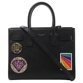 Autre Marque Saint Laurent Paris Sac de Jour Small Multi-Patch Leather 2Way Handbag in Black