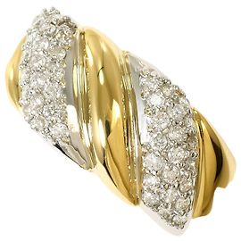 Autre Marque Eleganter Diamant-Bandring aus Platin und Gelbgold