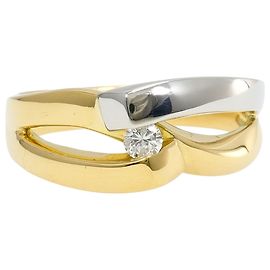 Autre Marque Anel aliança em platina PT900 e ouro amarelo 18K