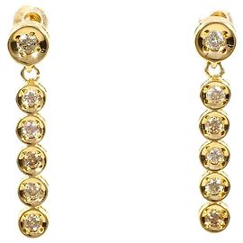 Autre Marque Pendientes colgantes de oro amarillo 18K y diamantes