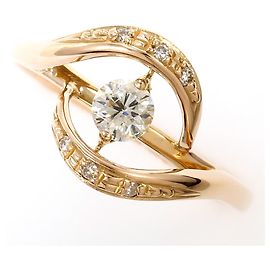 Autre Marque Ehering aus 18K Roségold mit Diamant