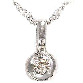 Autre Marque Collar de oro blanco 14K con diamante