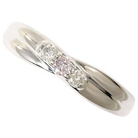 Autre Marque Anello fede in oro bianco 14K con diamante