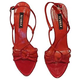 Le Silla rote Lackleder-Plateau-Sandaletten