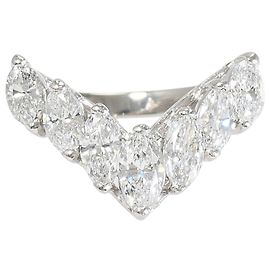 Autre Marque Anel Aliança de Platina PT900 e Diamantes