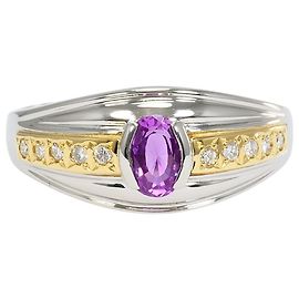 Autre Marque Anello a fascia elegante in oro giallo 18K e platino