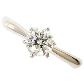 Autre Marque Anel aliança de platina com diamante