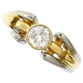 Autre Marque Anello fede in oro 18K con diamante
