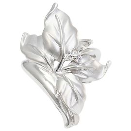 Autre Marque Anel aliança em ouro branco 18K com diamante