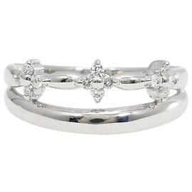 Autre Marque Anello fede in oro bianco 18K con diamante