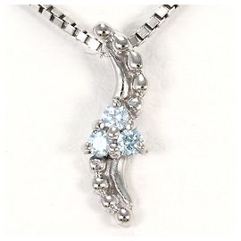 Autre Marque Collana in oro bianco 14K con diamante blu