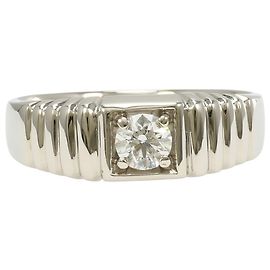 Autre Marque Anello fede in platino e diamanti