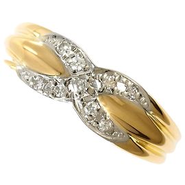Autre Marque Bague alliance en or jaune 18K et platine avec diamant
