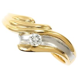 Autre Marque Anello fede in platino PT900 e oro giallo 18K con diamanti