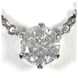 Autre Marque Colar de platina com diamante