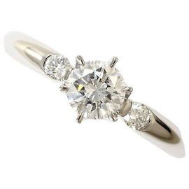 Autre Marque Anel aliança de platina com diamante