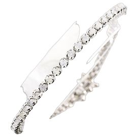 Autre Marque Bracciale con charm in oro bianco 14K e diamanti