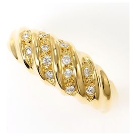 Autre Marque Anel aliança em ouro amarelo 18K com diamante
