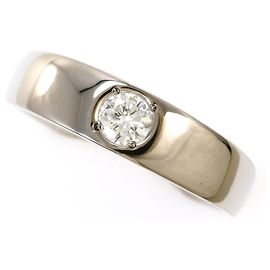 Autre Marque Ehering aus 18K Weißgold mit Diamant
